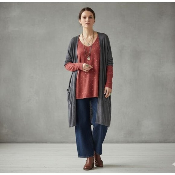 NIC+ZOE Relaxed Bling Rhinestone Studded V-Neck Long Sleeve Sweater Size Large - Picture 4 of 12